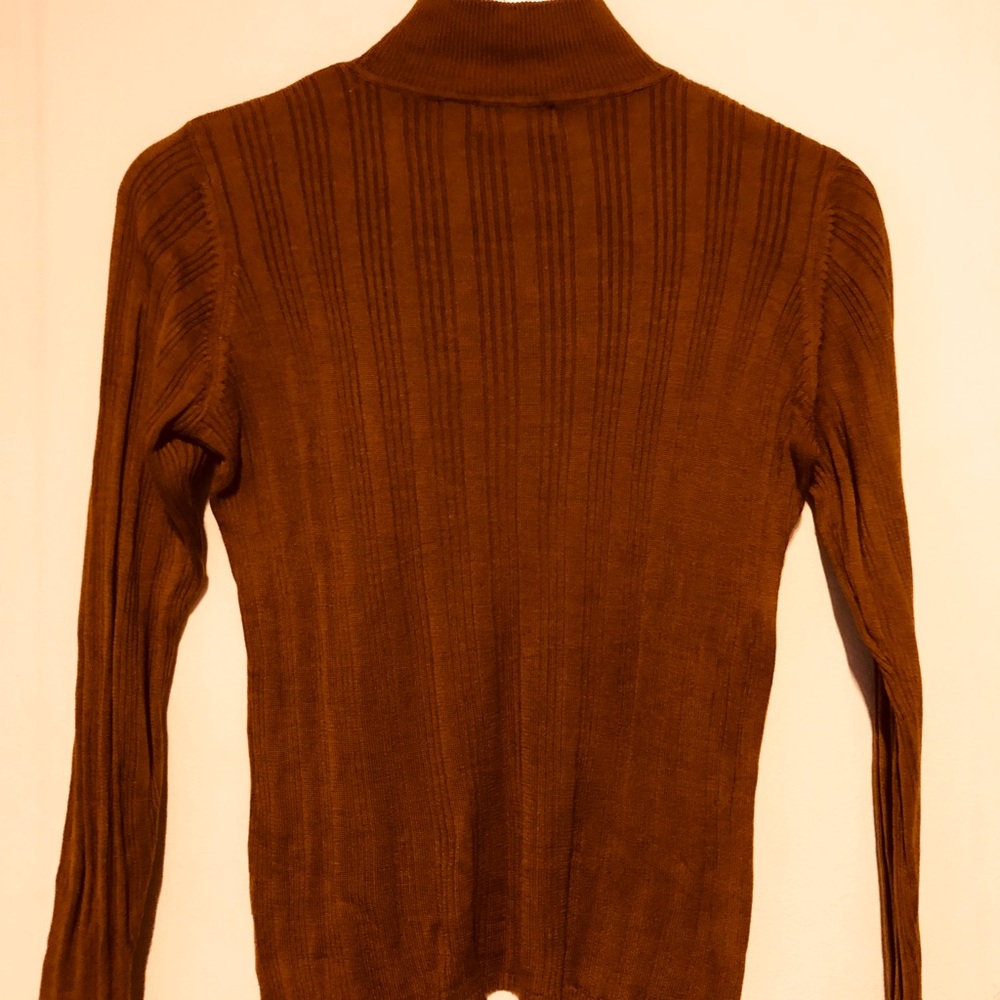 Liz Claiborne 100% Silk Turtleneck - Cinnamon